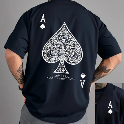 Men's cotton loose-fitting retro ironing pattern T-shirt
