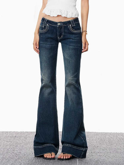 Low-rise bootcut jeans