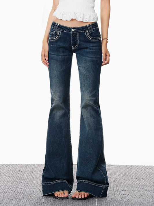 Low-rise bootcut jeans
