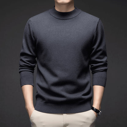 Men's Half-Turtleneck Slim-Fit Fleece-Lined Knit Sweater