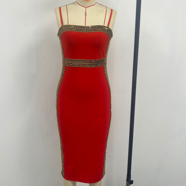 Elegant Sequin Bandage Evening Dress