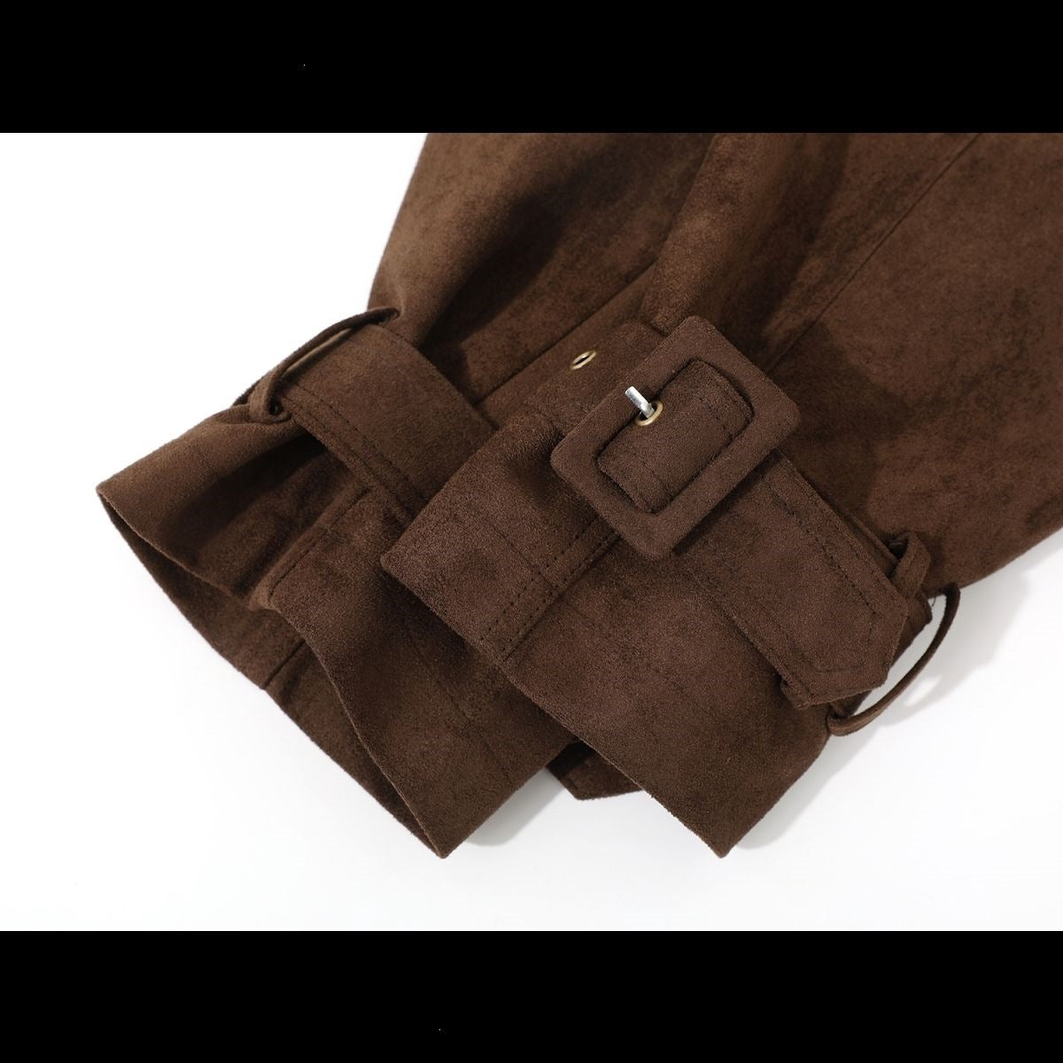 Vintage Suede Fleece-Lined Short Leather Jacket for Women