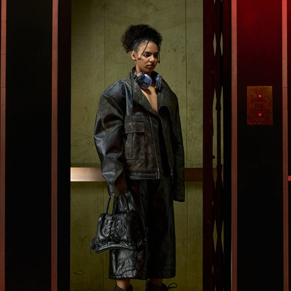 Amerikaanse retro unisex leren jas met verdikte stiksels