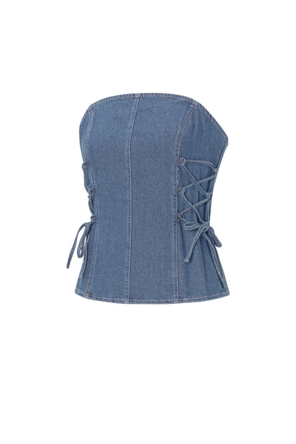 Denim kanten tubetop