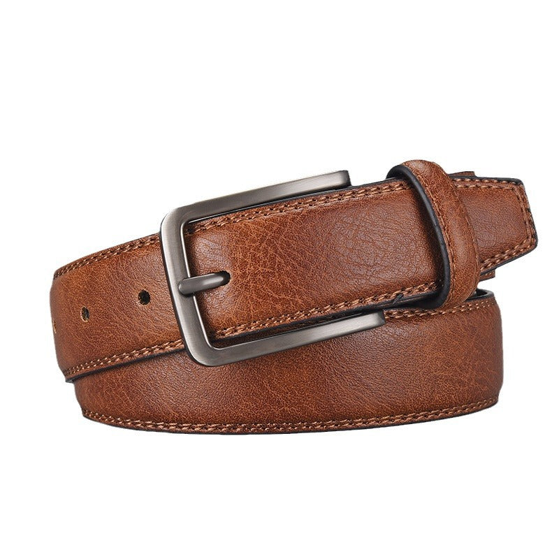 Classic Mens Pin Buckle Leather Belt