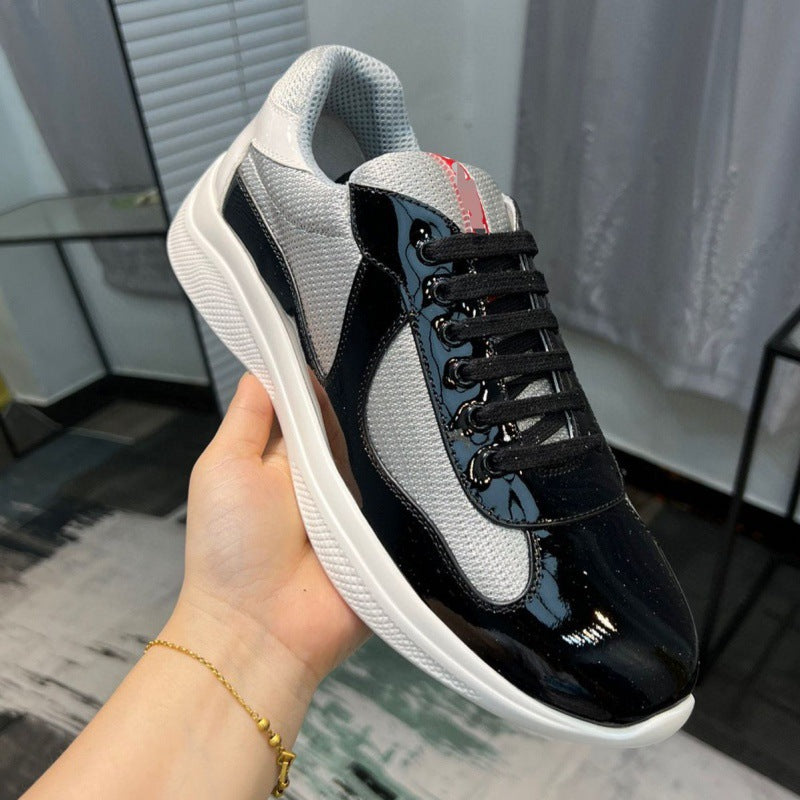 Casual Breathable Cowhide Canvas Sneakers for Men