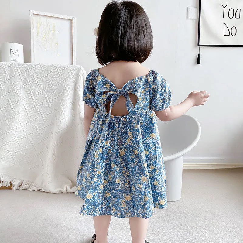 Girls Floral Cotton Summer Dress