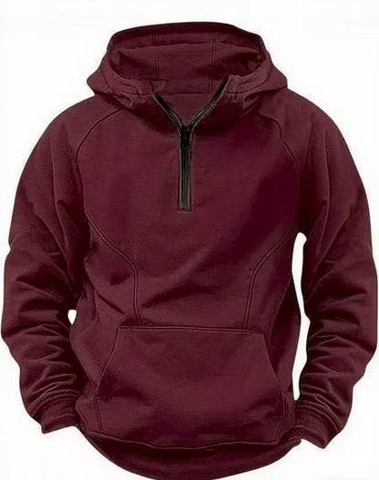 Mens Retro Hooded Zipper Jacket