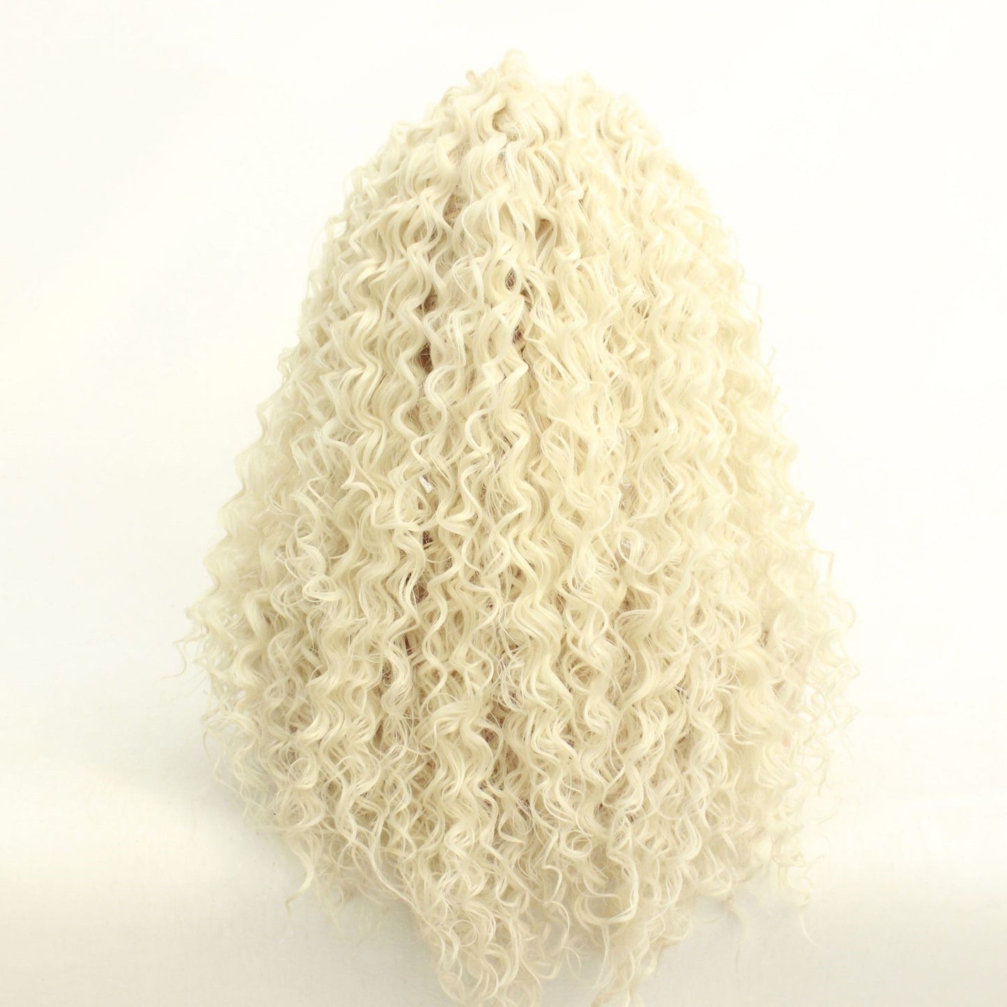 Blond gekrulde synthetische lace wig
