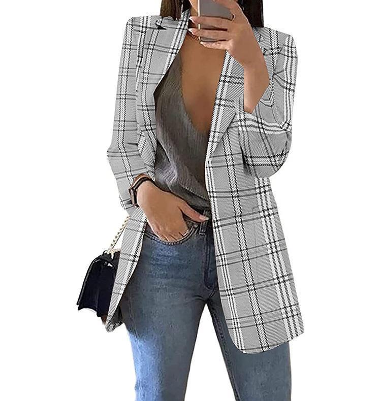 Geruite casual blazer