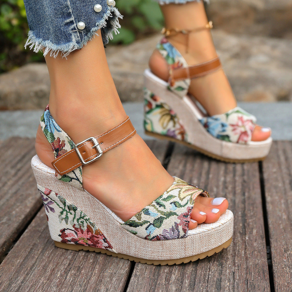 Wedge Heel Platform Sandals