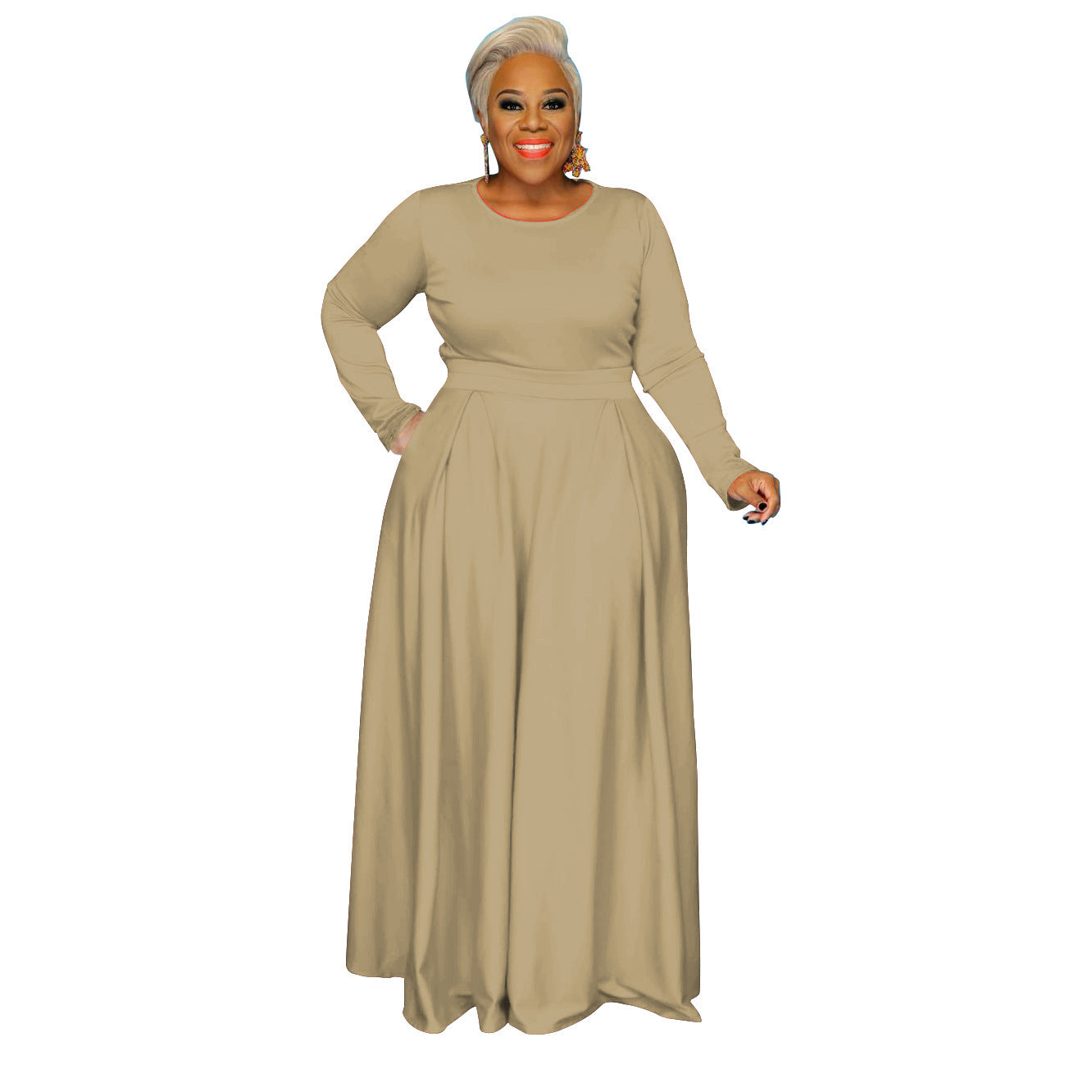 Plus size effen casual tweedelig pak