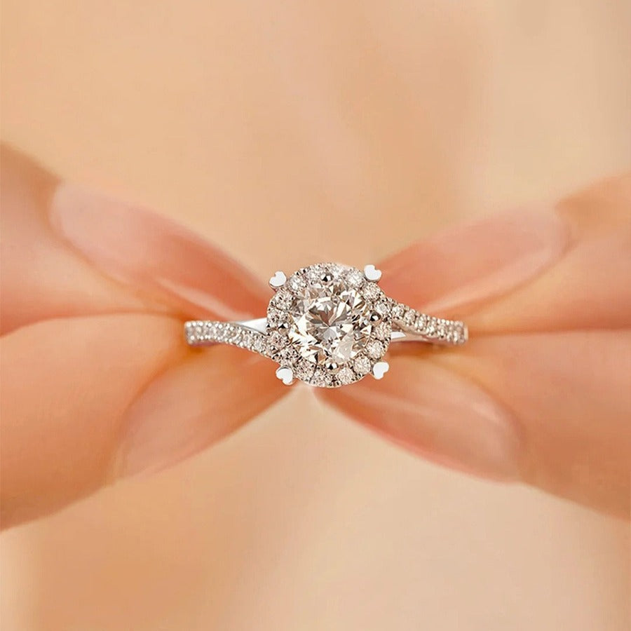 Adjustable Cubic Zirconia Ring Women Classic Six Claw Design