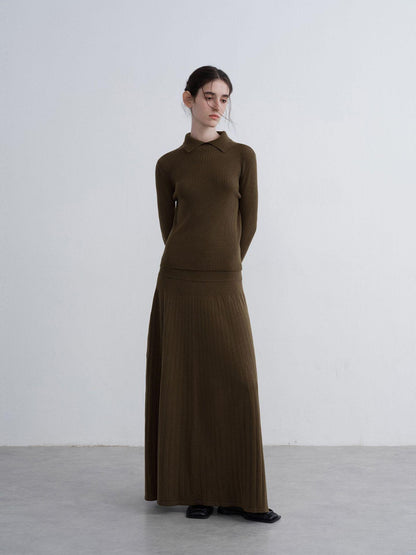 Textile Song Wool Knit Skirt