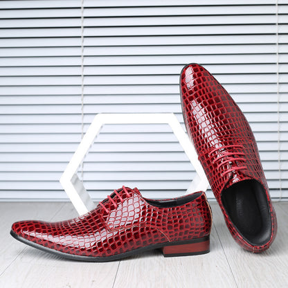 Mens Pointed Toe Leather Shoes British Korean Style