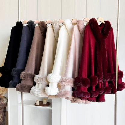 Cashmere knitted cardigan shawl cape coat