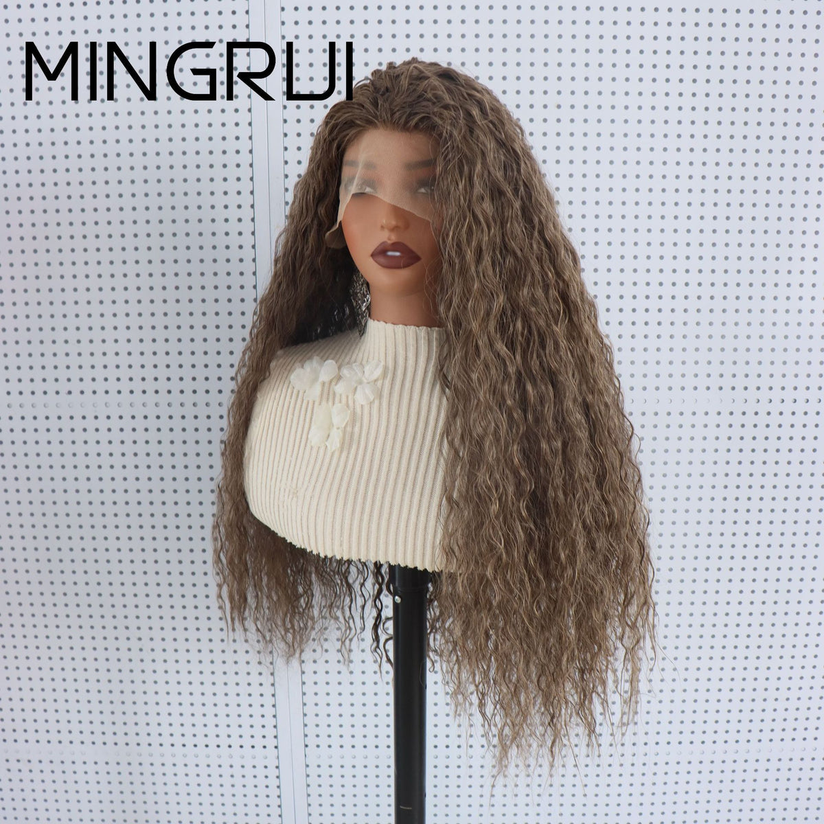 Brown Lace Front Synthetic Wig 26inch No Glue