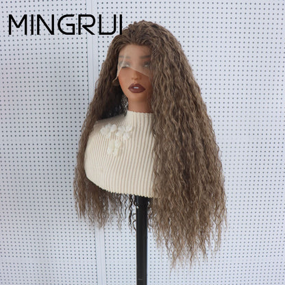 Brown Lace Front Synthetic Wig 26inch No Glue