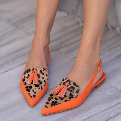 Womens Pointed Toe Tassel Sandals