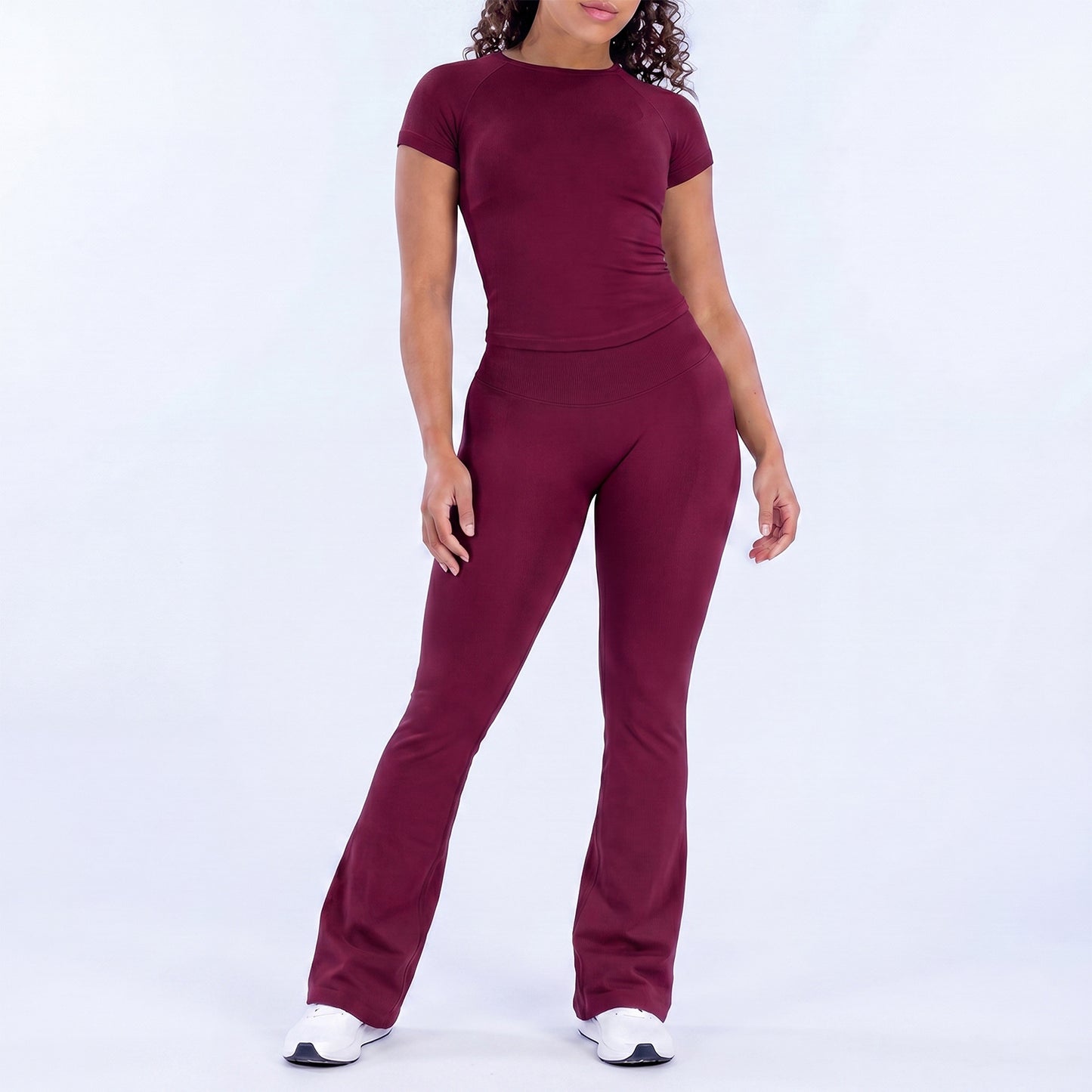 Seamless Yoga Vest and Flared Pants