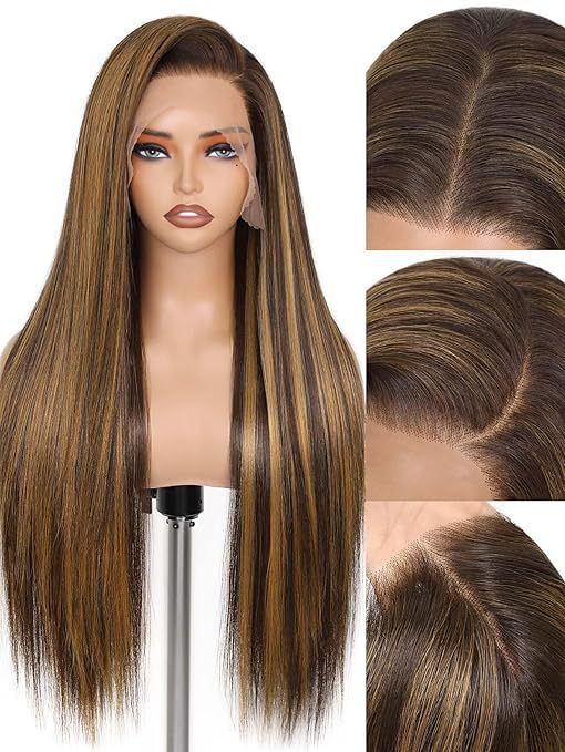 13x6 Glueless Lace Front Wig Natural Hairline Synthetic Hair