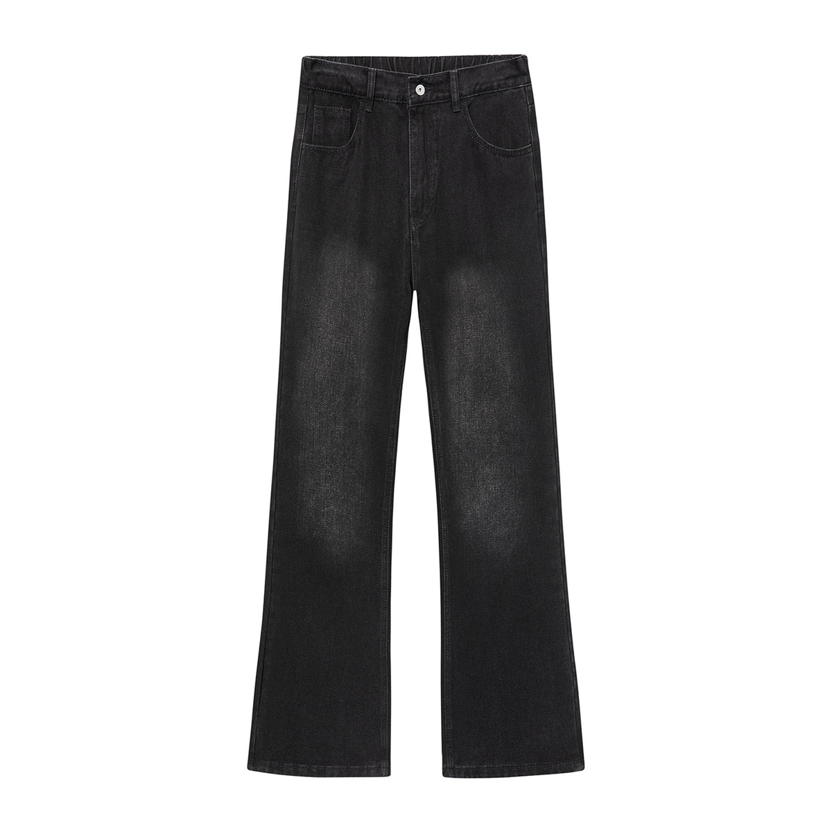 Black and gray stretchy flared jeans for men