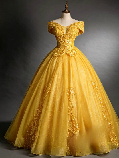 Elegant One-Shoulder Evening Dress with Puffy Skirt