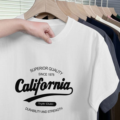 Trendy T-shirt met ronde hals print en korte mouwen