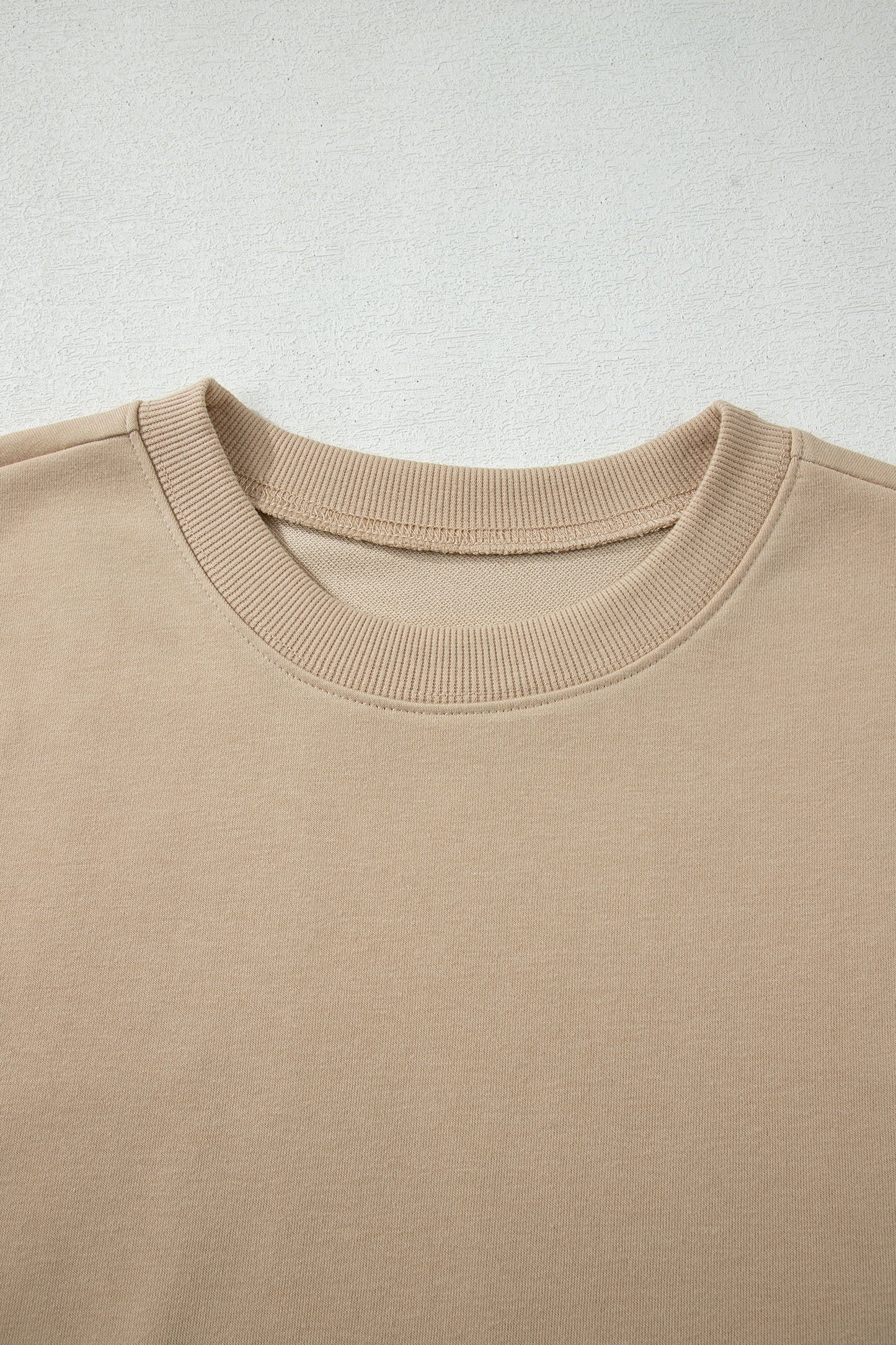 Effen losvallend T-shirt en broek met trekkoord en wijde pijpen  2-delige set