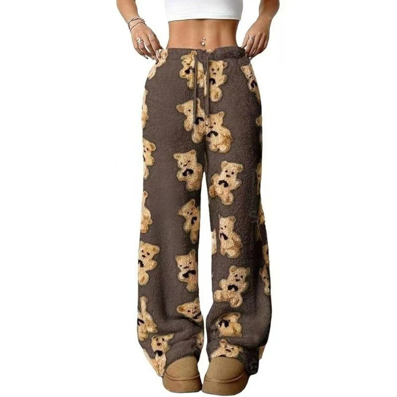 Women Wide-Leg Printed Casual Pants