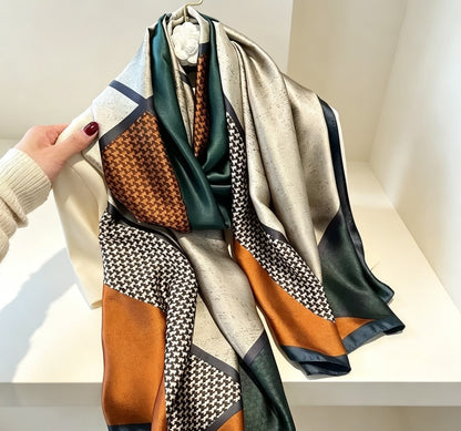 Women's Lijin Satin Scarf Floral Print Shawl