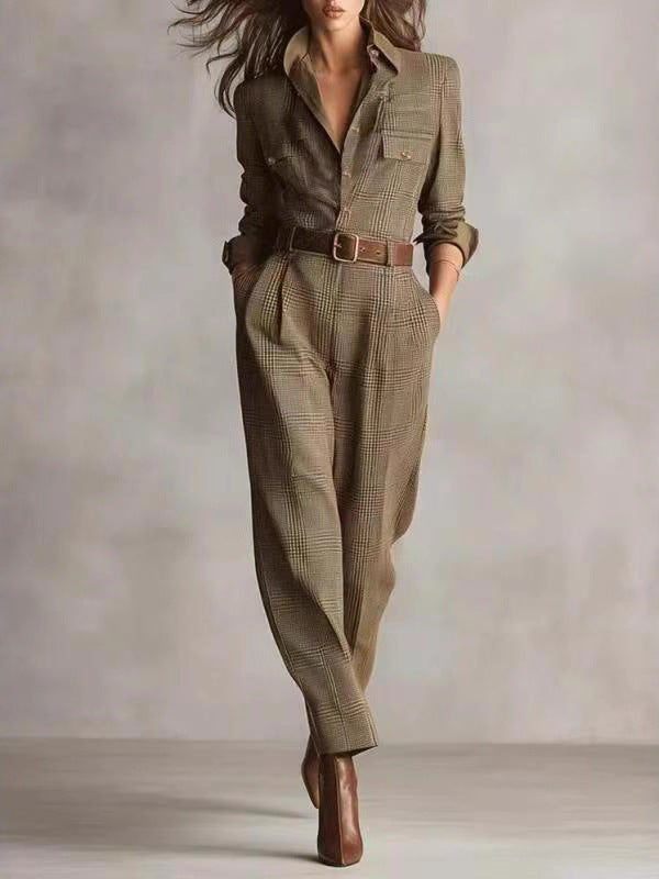 Classic Retro Plaid Jumpsuit
