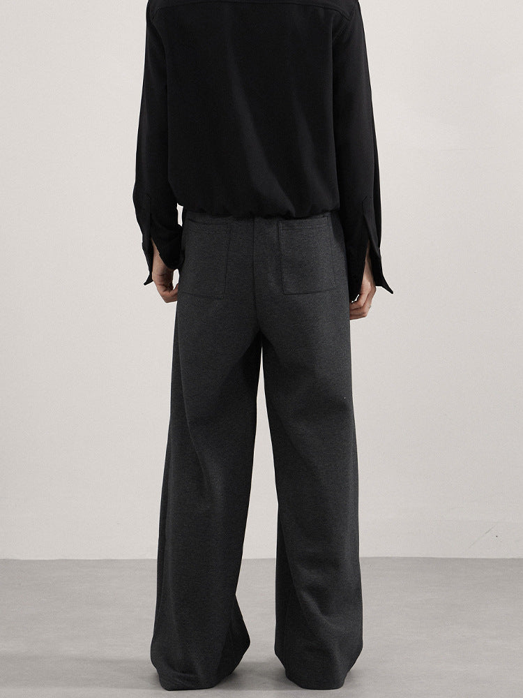 Retro X-shaped pleated casual pants for men and women, loose and straight fit