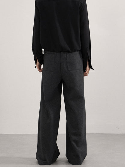 Retro X-shaped pleated casual pants for men and women, loose and straight fit