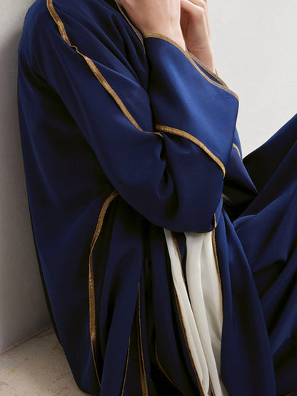 Europese middellange kimono cardigan met stiksels