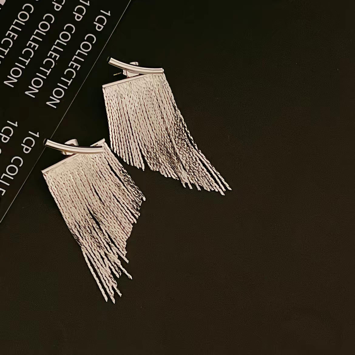 Metal snake bone chain fringed earrings