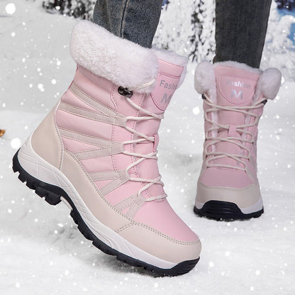 Women Fleece Lined Winter Snow Boots High Top Warm Cotton Shoes