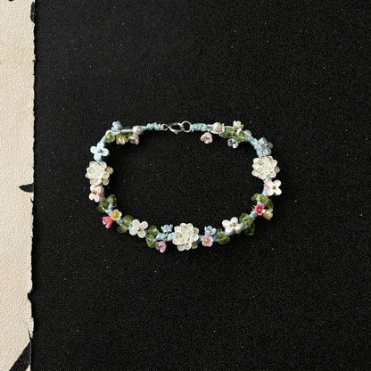 Designer Lotus Woven Silver Plated Bracelet
