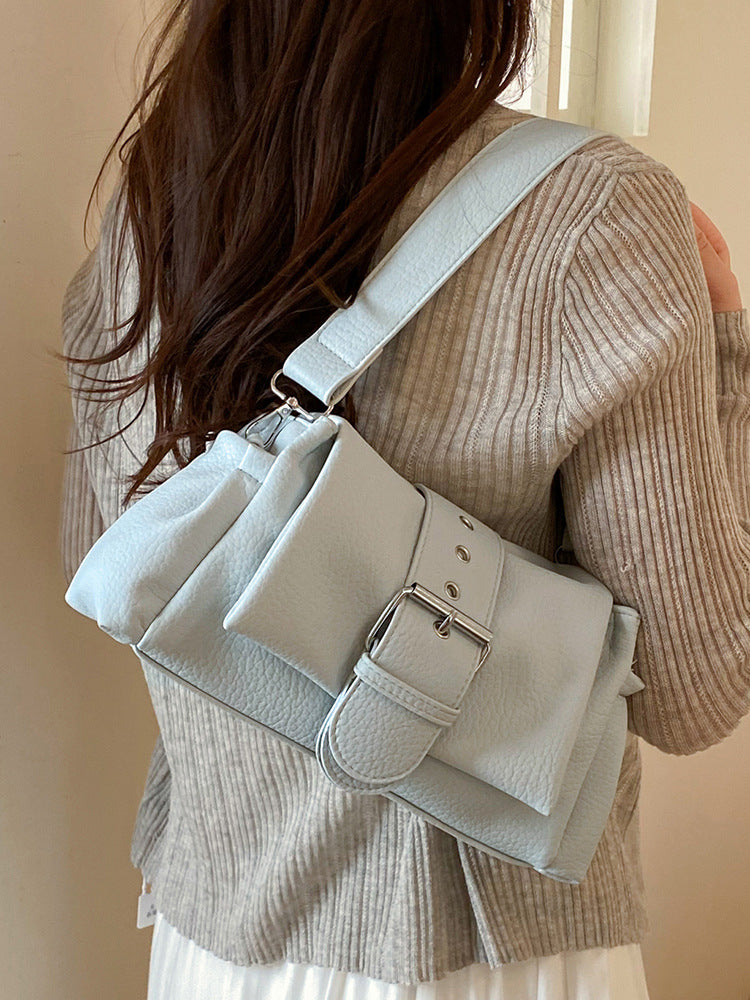 Solid-color single-shoulder underarm bag