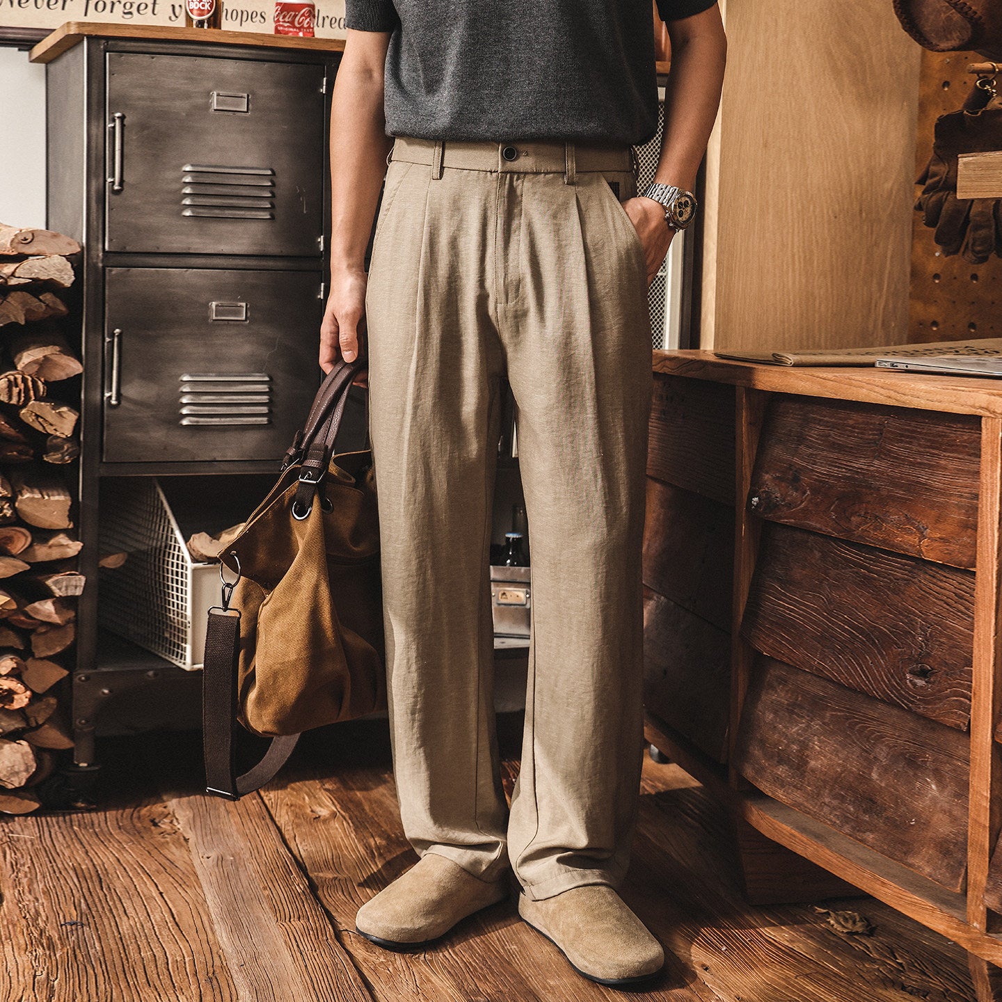 Men's Summer Lightweight Loose-Fit Straight-Leg Pants