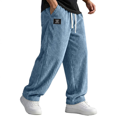 Mens Embroidered Straight Leg Casual Pants
