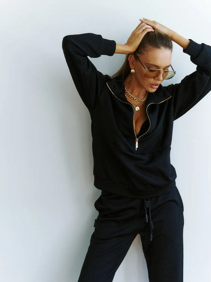 Losse rits top trekkoord broek tweedelig set