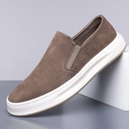Men Casual Breathable Slip-On Loafers Solid Color Flat Sneakers