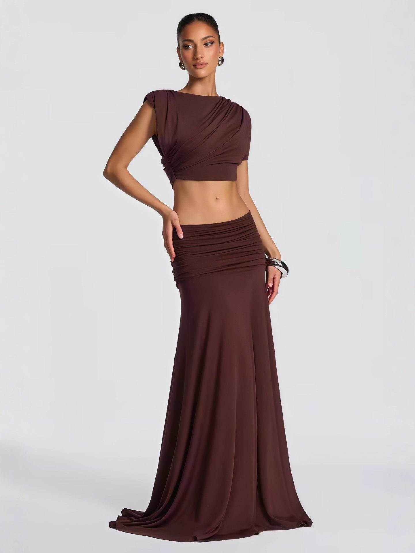 Elegante mouwloze top en maxi-rok set voor dames