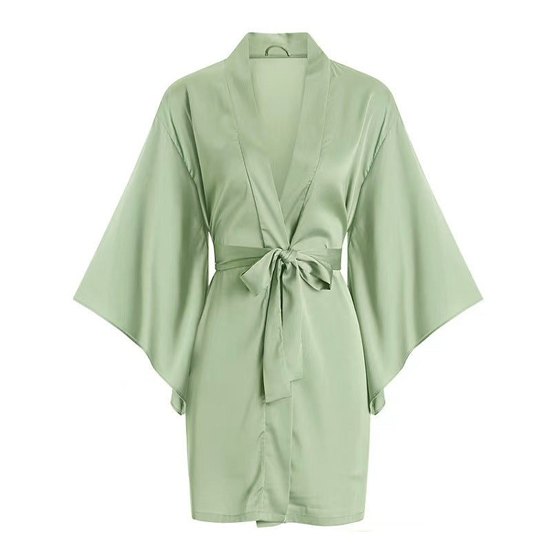 Lace Trim Ice Silk Womens Sleepwear Nightdress