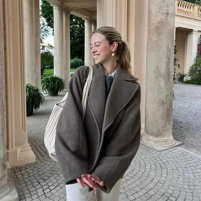 Double Breasted Wool Lapel Coat