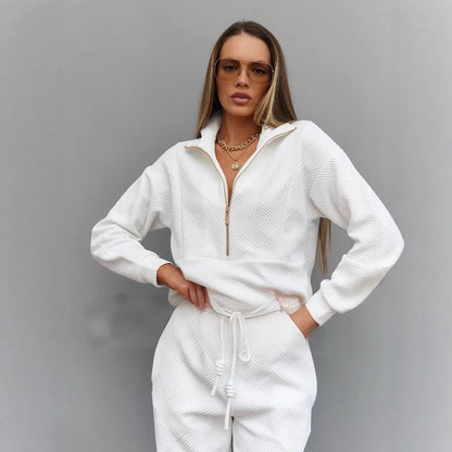 Losse rits top trekkoord broek tweedelig set