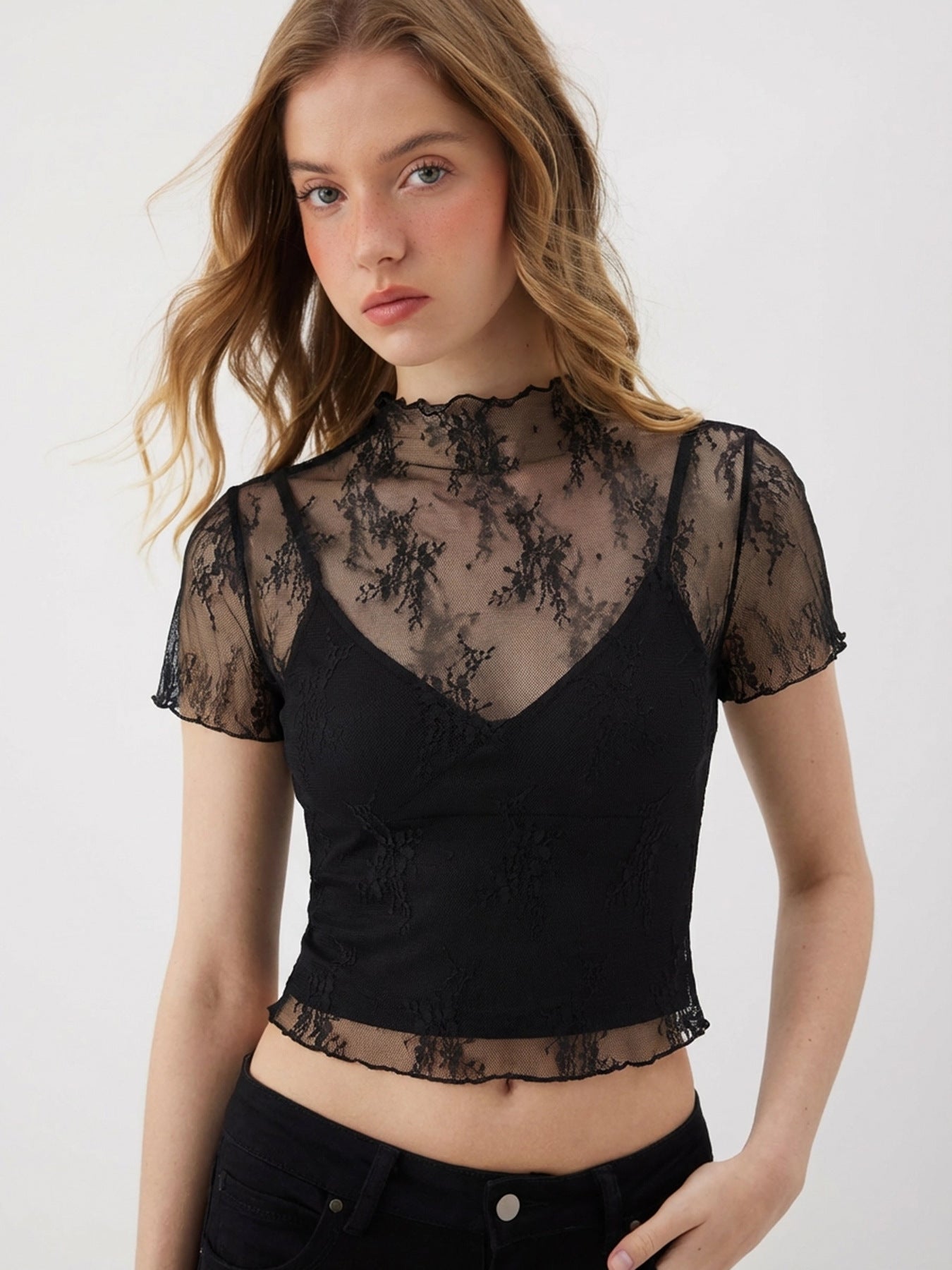 Womens Lace Camisole Two-Piece Set
