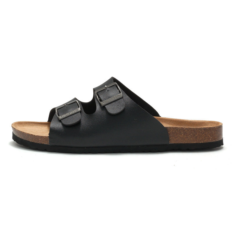 Kurken strandsandalen met gespen voor heren