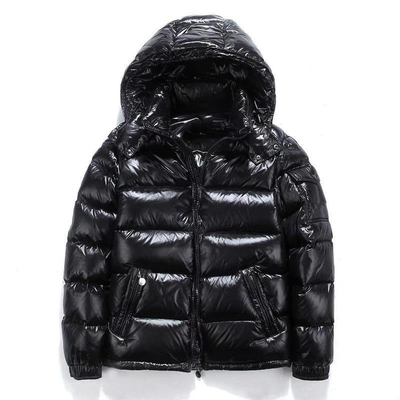Men's Shiny Short Down Jacket White Goose Down Fill